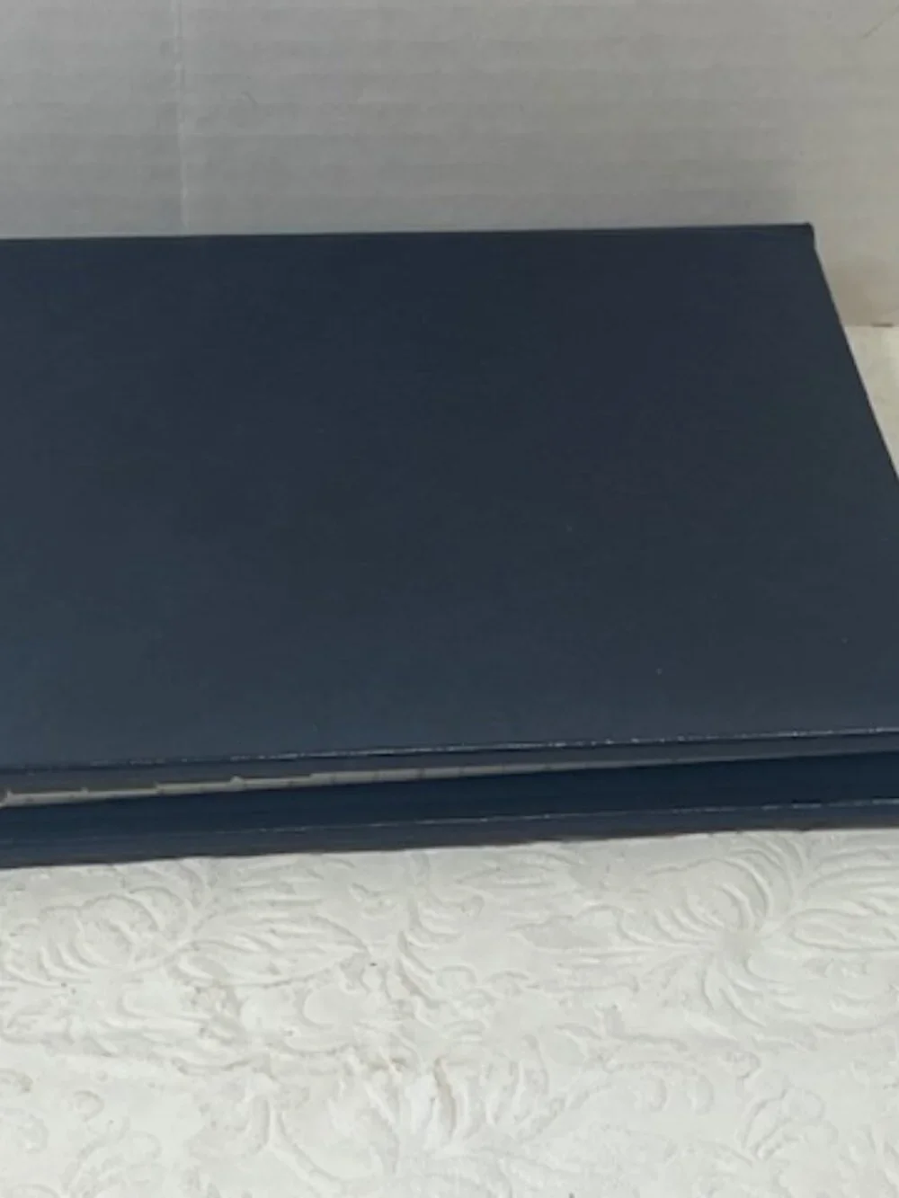 VTG 1996 C.R. Gibson Co. Telephone Address Blue Leather 6-Ring Book Gold Trim 7